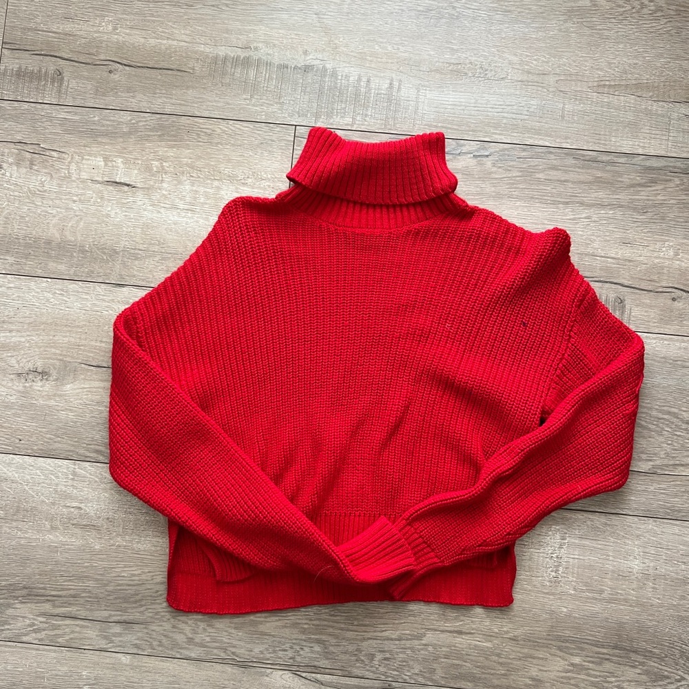 Forever 21 Red Cowl Neck Sweater